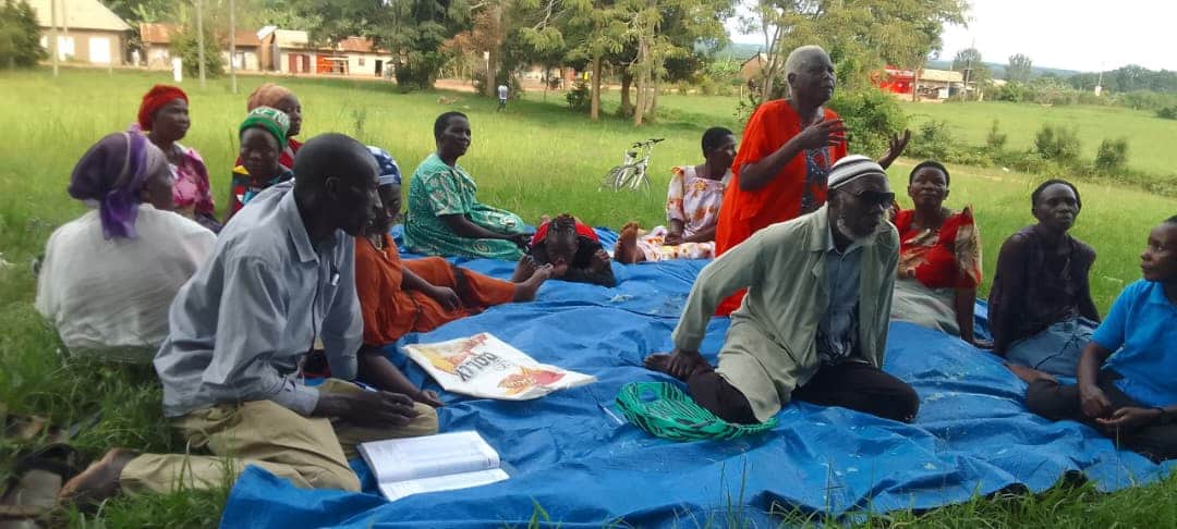 Training elders on how coffee is grown
